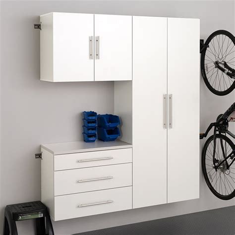 prepac hangups  piece  wall mounted garage cabinet set  white walmartcom walmartcom