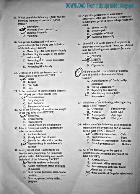 nursing test questions  answers