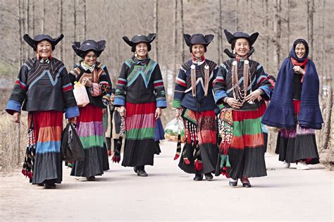 colorful yi costumes  liangshan yi autonomous prefecture