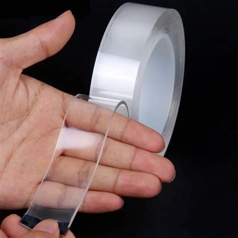 reusable adhesive silicone tape washable clear double sided nano gel pads removable grip tape