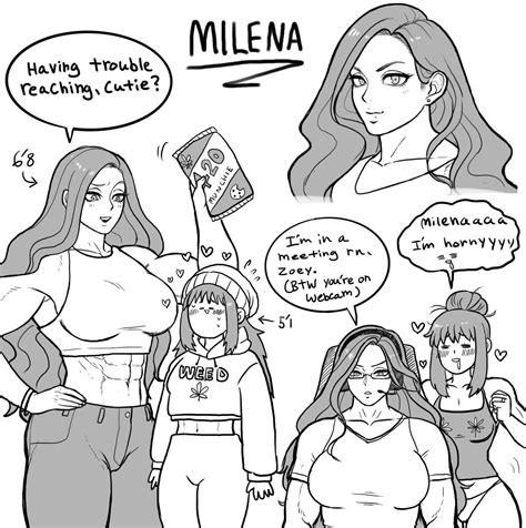 cheekie on twitter i did a doodle of my oc zoey s big wife milena