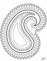 Coloring Paisley Pages Printable sketch template