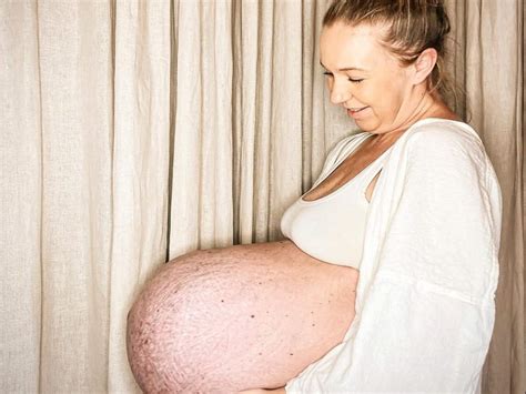 viral pregnant womans unique baby bump takes internet  storm