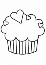 Cupcake Template Printable Birthday Coloring Pages Cake Cupcakes Outline Templates Crafts Patterns Applique Kids Drawing Felt Pattern Appliques Color Cup sketch template