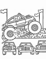 Monster Coloring Truck Pages Emergency Flatbed Max Digger Mohawk Warrior Transportation Big Drawing Grave Trucks Color Water Vehicle Cool Transport sketch template