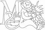 Monkey Coloring Pages Printable Valentine Valentines Color Funny Getcolorings Getdrawings Monkeys sketch template