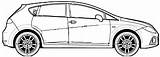 Seat Leon Blueprints 2007 Hatchback sketch template
