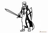 Coloring Knight Pages Print Knights sketch template