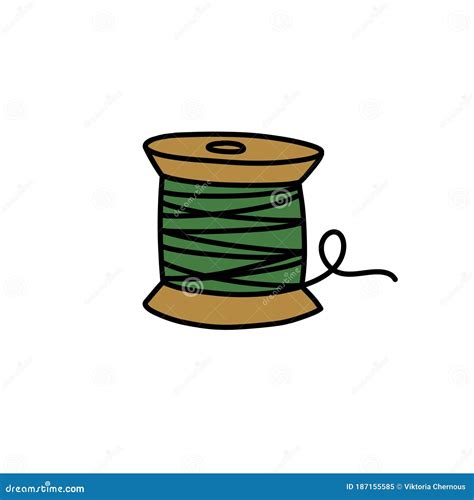 sewing threads doodle icon vector illustration stock illustration
