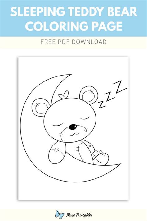 sleeping teddy bear coloring page teddy bear coloring pages