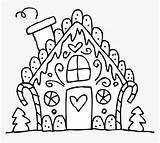 Gingerbread Coloring House Pages Cute Book Pngitem sketch template