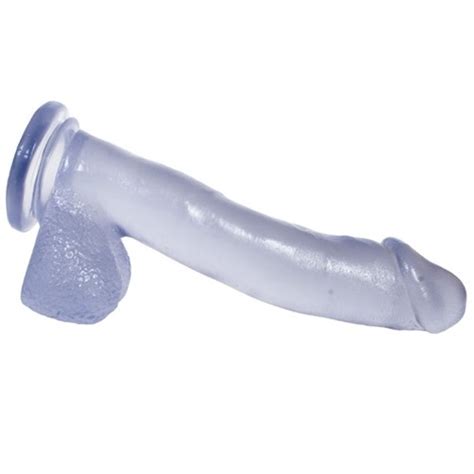 basix 12 dong w suction cup clear sex toys at adult