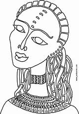 African Coloring Woman Pages Color Print Hellokids Online Africa Femme Africaine sketch template