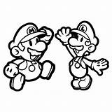 Coloring Mario Pages Toad Super Luigi Popular sketch template