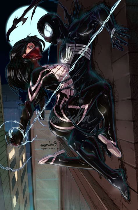 silk n symbiote spidey by emmshin on deviantart