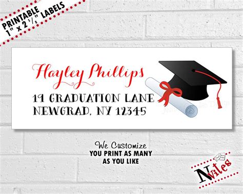 printable graduation address labels template   printable