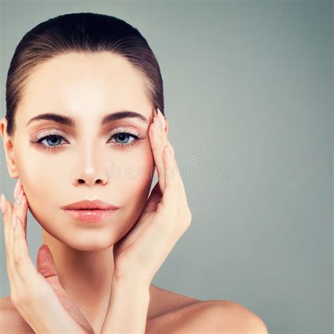 spa portrait  cute spa model woman  healthy skin stock image