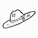Hat Straw Drawing Clipart Clipartmag Fedora sketch template