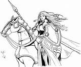 Coloring Pages Warrior Medieval Princess Book Woman Knight Archer Lady Books Female Sucker Manga Women Colouring Drawings Color Armor Sketch sketch template