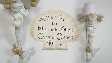 dollar tree diy mermaid shelf coastal beach decor