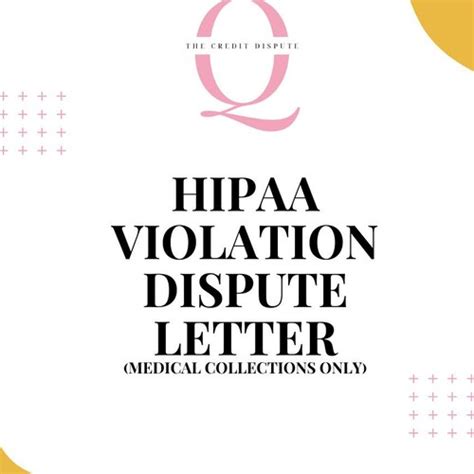 hippa violation dispute letter template medical collections etsy