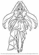 Cure Pretty Scarlet Draw Drawing Anime Step sketch template