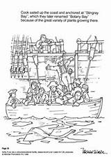 Colouring Australian Whole Pages Book Captain Cook sketch template