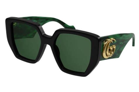 gucci gg0956s 001 black green green 54 women s sunglasses estheroptica