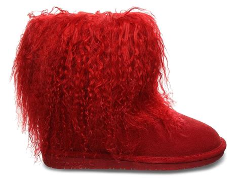 Bearpaw Suede Boo Bootie In Red Lyst