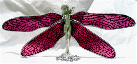 stained glass dragonfly fairy nymph cranberry red wings dragonfly dreams fairy dolls