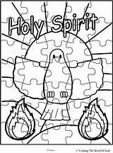 Holy Spirit Coloring Puzzle Pages Pentecost School Sunday Crafts Activity Sheets Sheet Printable Bible Autism Last Fruits Piece Lesson Fruit sketch template