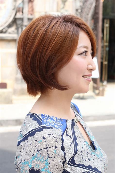 side view  short auburn bob hairstyle hairstyles weekly