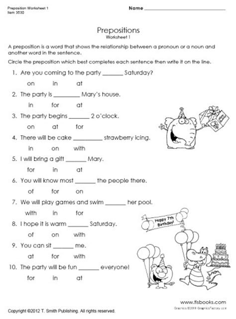 images  preposition worksheet  grade   printable
