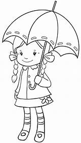 Umbrella Pages Coloring Kids Girl Drawing Crissy Holding Embroidery Color Schule Boyama Malvorlagen Stamps Sheets Drawings School Kinder Ystävänpäivä Getdrawings sketch template