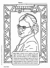 Coloring Rosa Parks Pages History Month African Printable Kids Color Activities American Book Worksheets Civil Printables Rights Americans Preschool Sheets sketch template