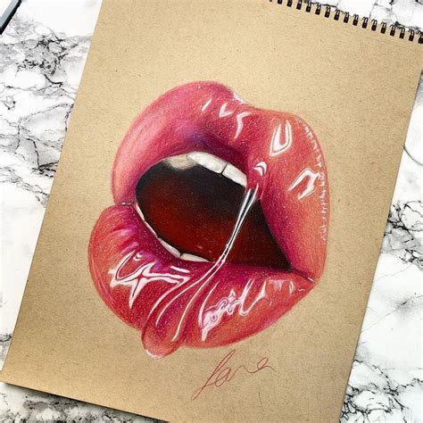 Lanaarts23 En Instagram “lips X Lipgloss • • • • Drawing Draw