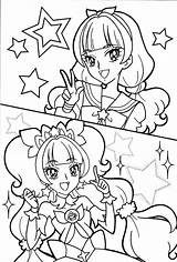 Coloring Cure Precure Anime Twinkle Kirara Minami Mermaid Flora sketch template