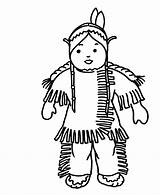 Native Coloring American Pages Boy Printable Kids Color Children Sheets Doll Simple Girl Activity Clipart Print Objects Adults Library Clip sketch template