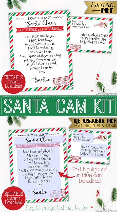 kids        santa cam letter kit