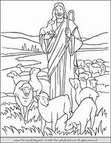 Jesus Good Shepherd Catholic Coloring sketch template
