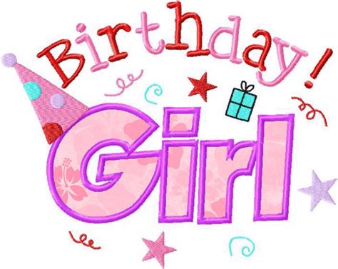 happy birthday girl clipart