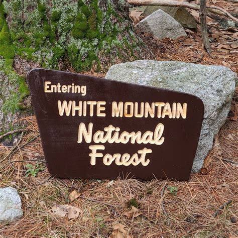 carved multiple sizes replica white mountain national forest sign  hampshire art wooden