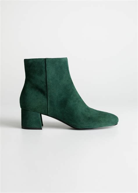 suede ankle boots emerald green ankleboots  stories