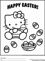 Coloring Kitty Easter Hello Pages Printable Ginormasource Egg sketch template