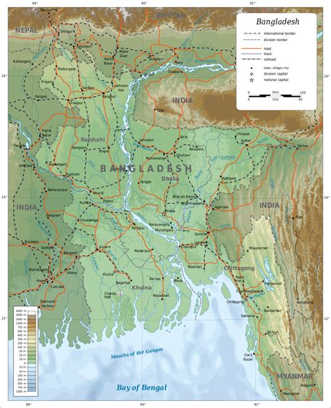 maps  bangladesh topographic map bangladesh