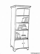 Bookshelf Coloring Pages Drawing Getdrawings Furniture Getcolorings Color sketch template
