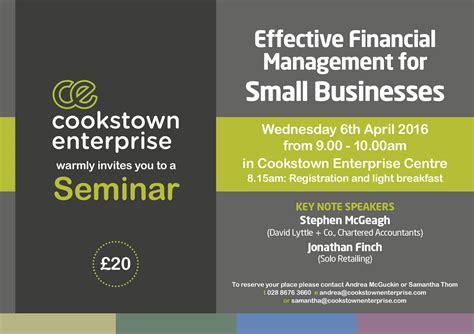 effective financial management seminar cookstown enterprise centre