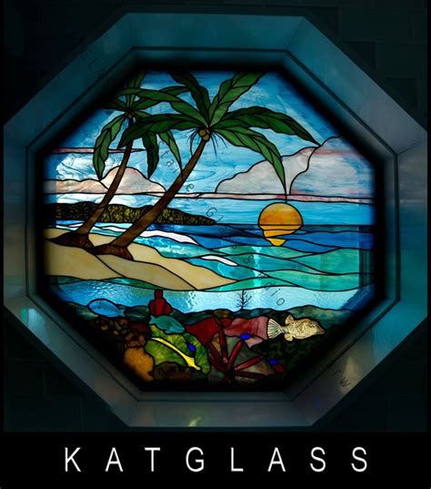 usa stained glass artist beach scene stained glass window tampa