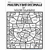 Decimals Multiplying Whole Thanksgiving sketch template