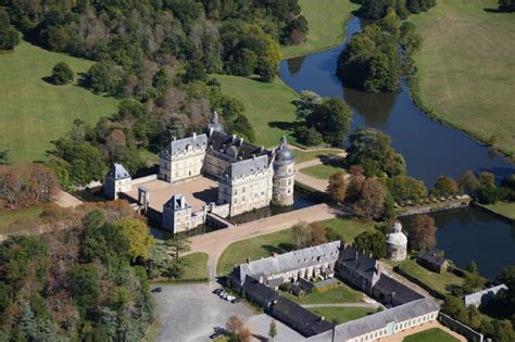 aerial image saint georges sur loire building  castle park systems  water castle chateau
